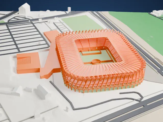 Stadion Miejski (Białystok) model, South view