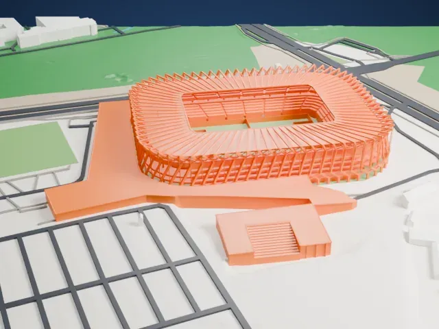 Stadion Miejski (Białystok) model, West view
