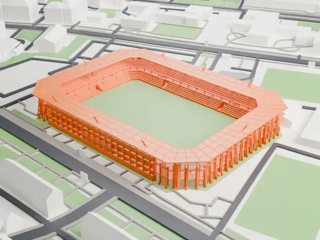 Stadion Miejski (Kielce) model, West view