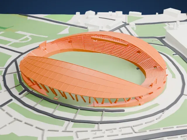 Stadion Poljud model, East view