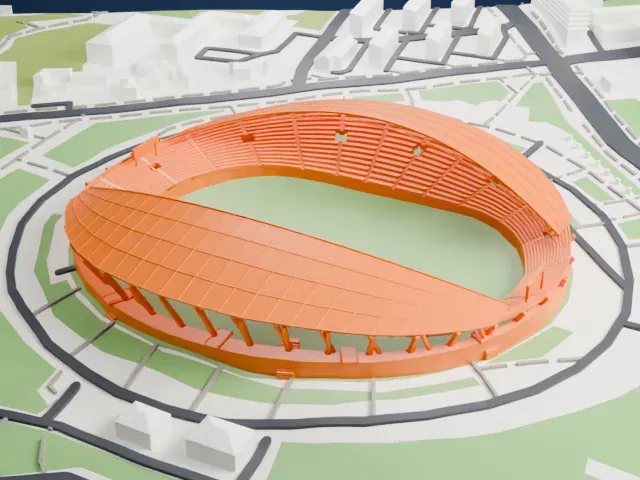 Stadion Poljud model, West view