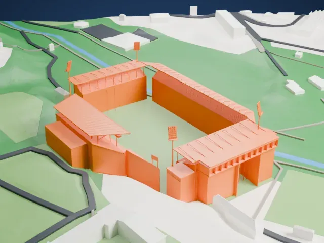 Stadion u Nisy model, East view