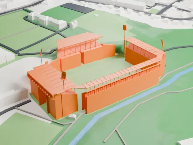 Stadion u Nisy model, North view