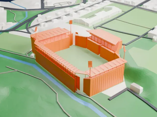 Stadion u Nisy model, West view