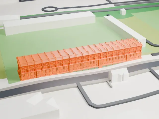 Stadion Varteks model, West view