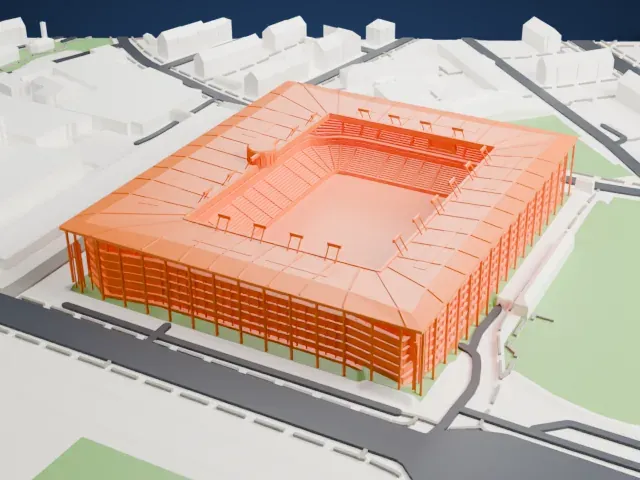 Stadion Wankdorf model, East view