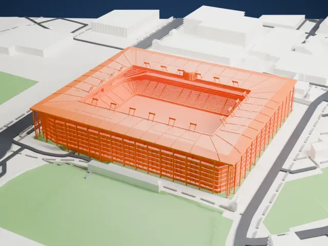 Stadion Wankdorf model, North view