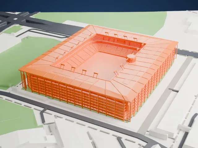 Stadion Wankdorf model, West view