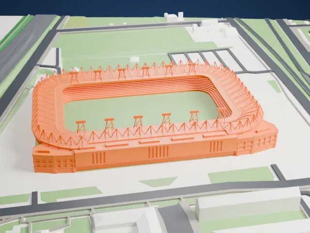 Widzew Łódź Stadium model, West view