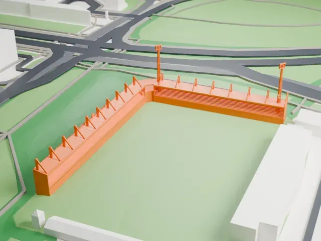 Stadion Woudestein model, North view