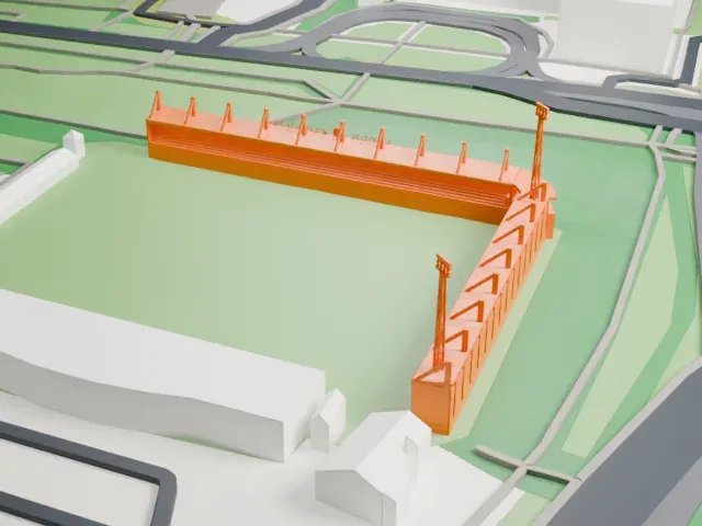 Stadion Woudestein model, West view