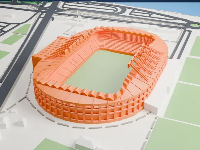 Stadium de Toulouse model, West view