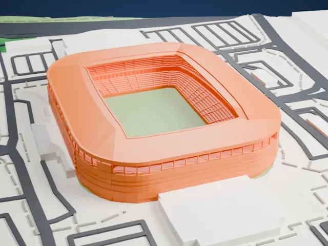 Stadium MK model, South view