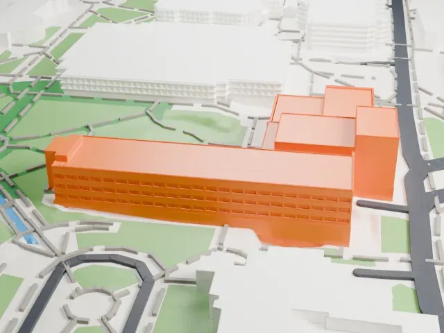 Staller Center for the Arts model, East view