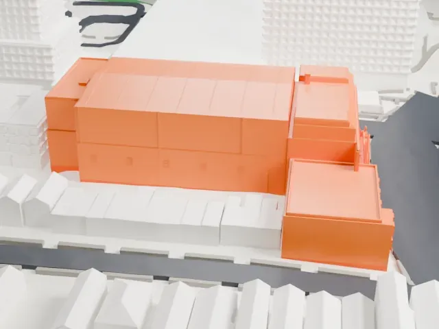 Stanley Theater, Jersey City model, North view