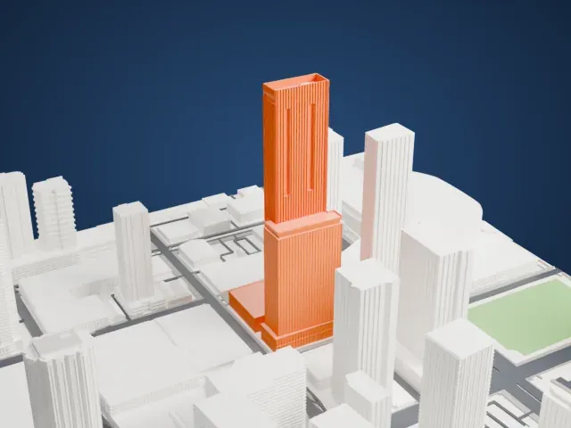 Stantec Tower model, East view