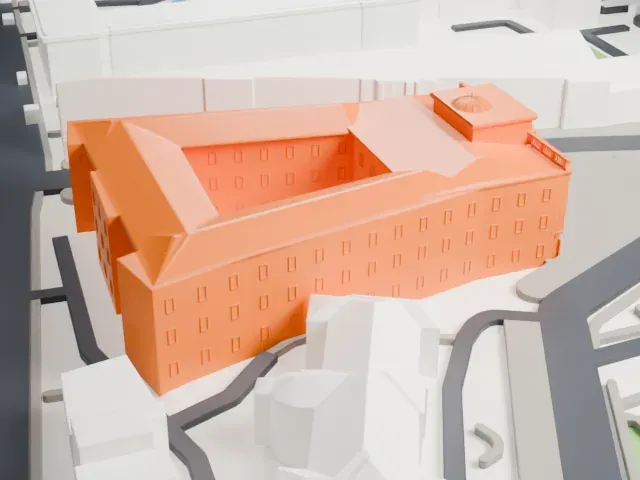 Staszic Palace model, East view