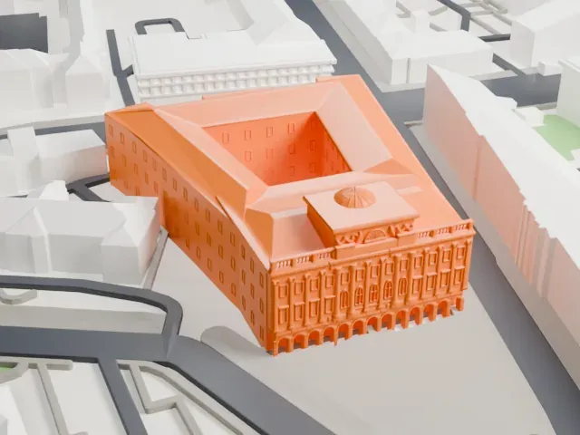 Staszic Palace model, North view