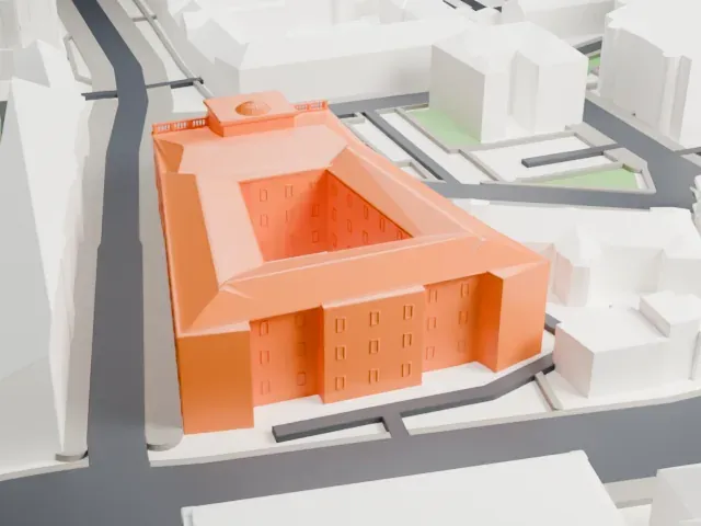Staszic Palace model, South view
