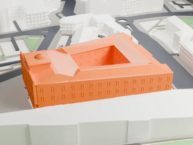 Staszic Palace model, West view