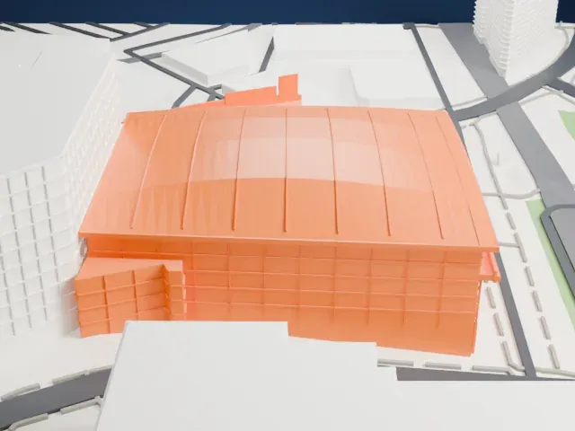 State Farm Arena model, North view