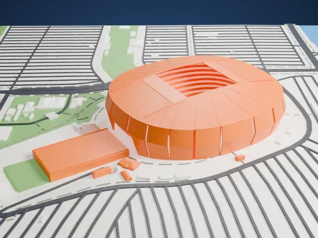 State Farm Stadium model, East view