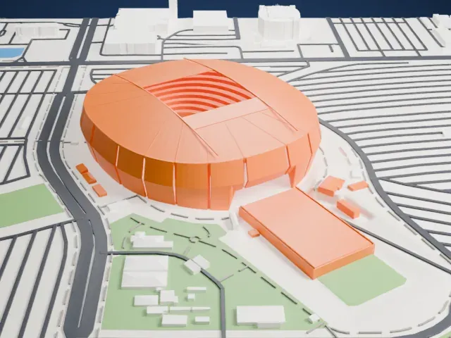 State Farm Stadium model, South view