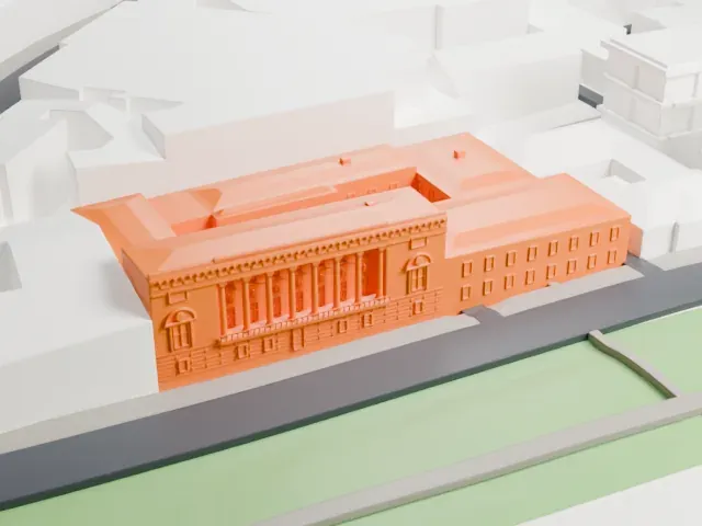 State Museum of Oriental Art model, West view