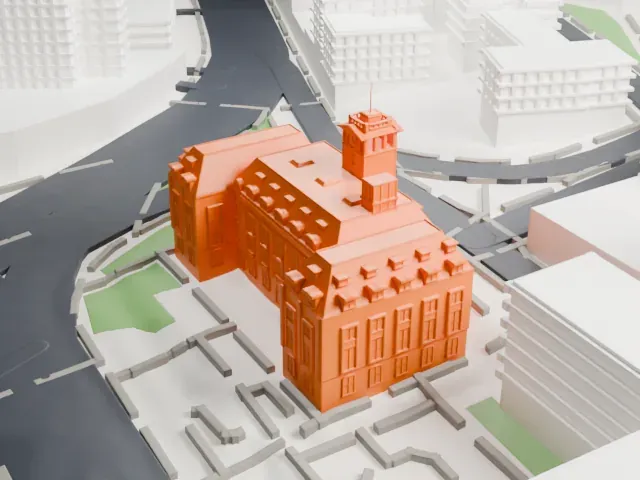 Staten Island Borough Hall model, North view