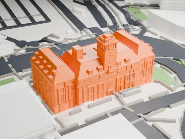 Staten Island Borough Hall model, West view