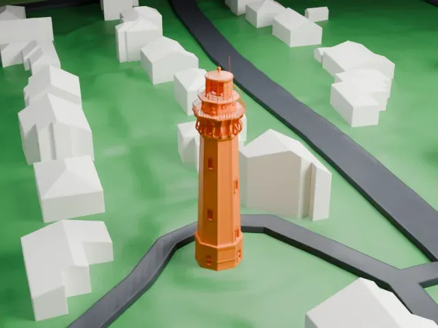 Staten Island Light model, East view