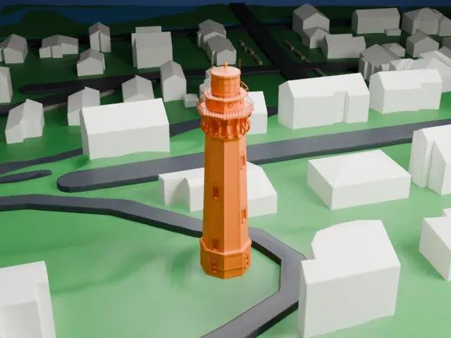 Staten Island Light model, North view