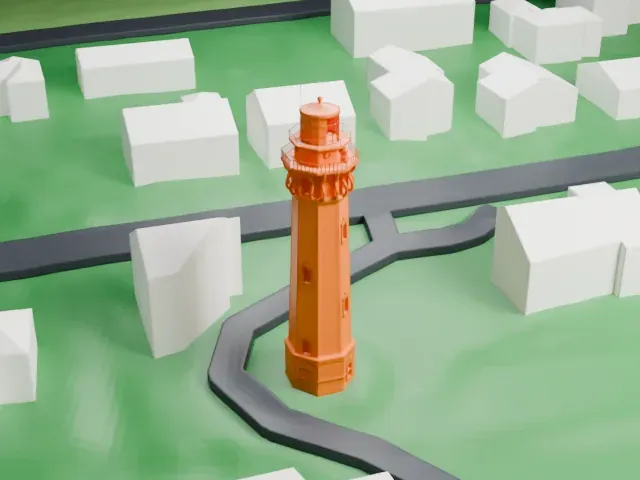Staten Island Light model, South view