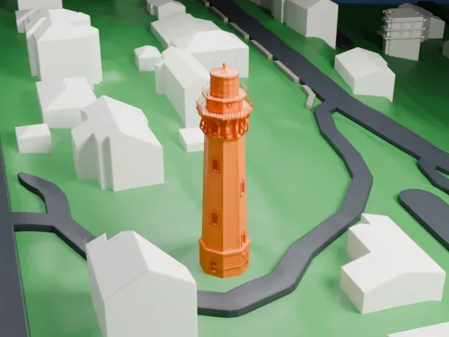 Staten Island Light model, West view