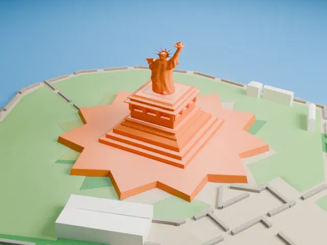 Statue of Liberty model, North view