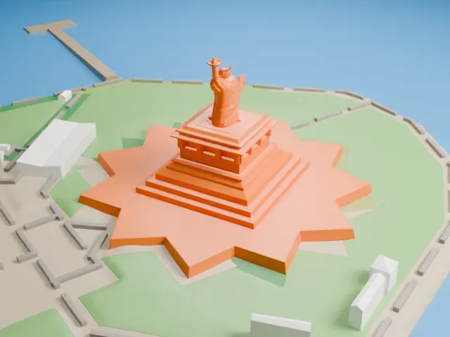 Statue of Liberty model, West view