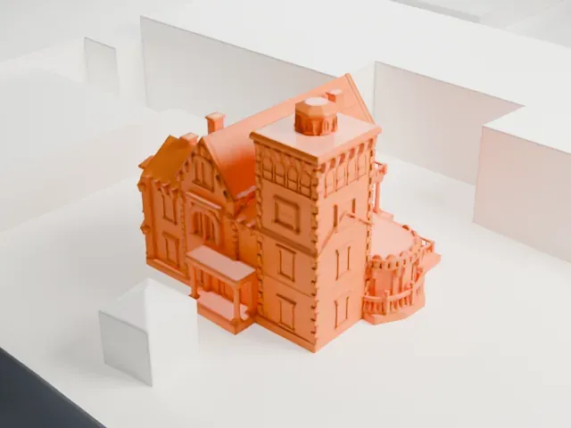 Steinway Mansion model, West view