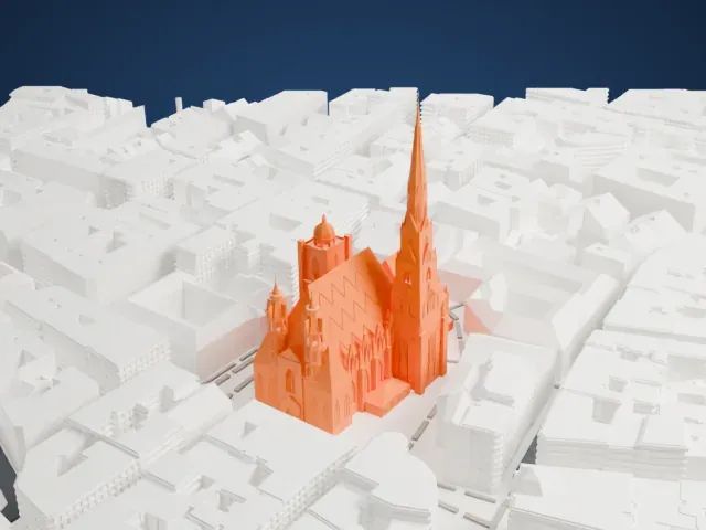 St. Stephen's Cathedral model, West view