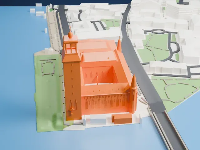 Stockholm City Hall model, East view