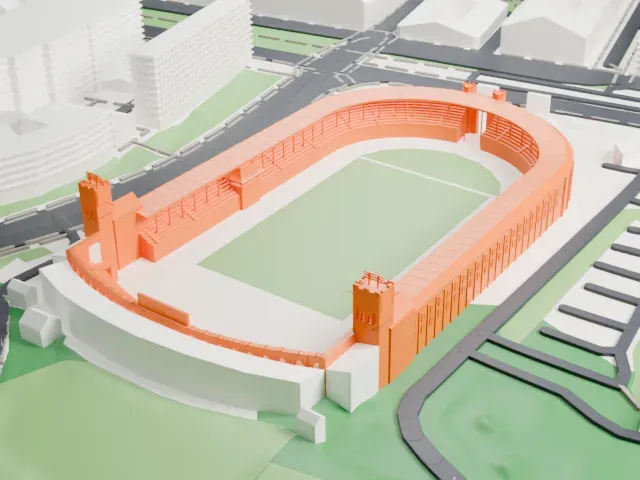 Stockholm Olympic Stadium model, North view