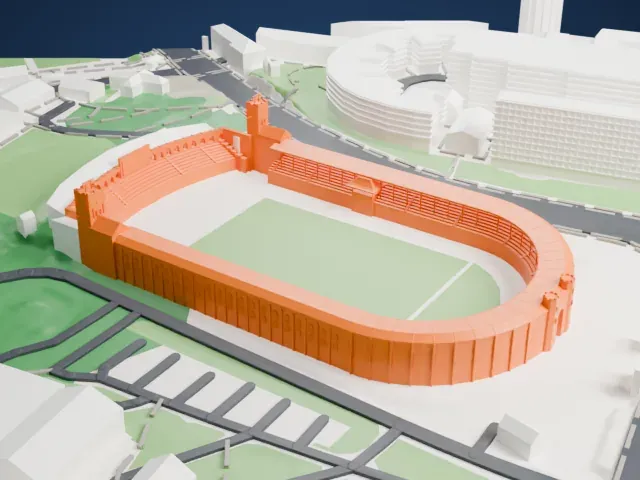 Stockholm Olympic Stadium model, West view
