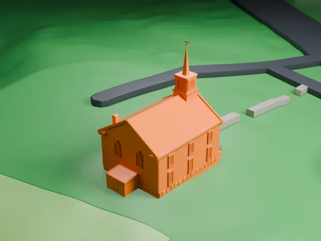 Stockholm United Methodist Church model, North view