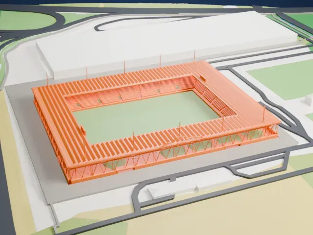 Stockhorn Arena model, East view