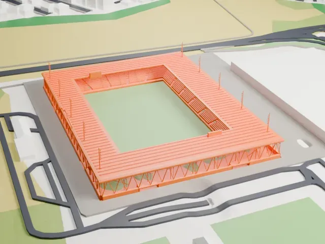 Stockhorn Arena model, North view