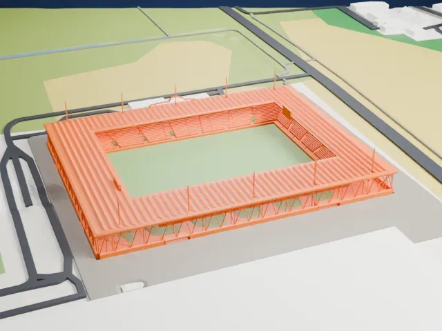 Stockhorn Arena model, West view