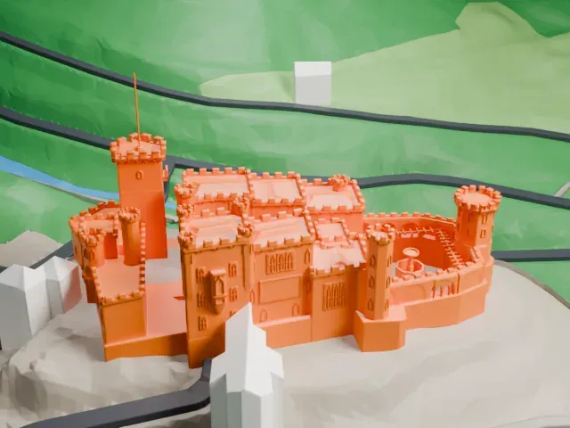 Stolzenfels Castle model, East view