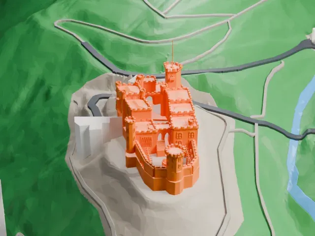 Stolzenfels Castle model, North view