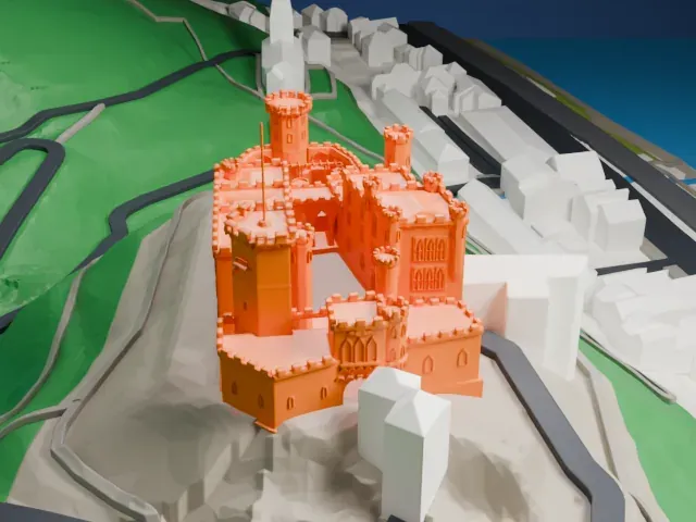 Stolzenfels Castle model, South view