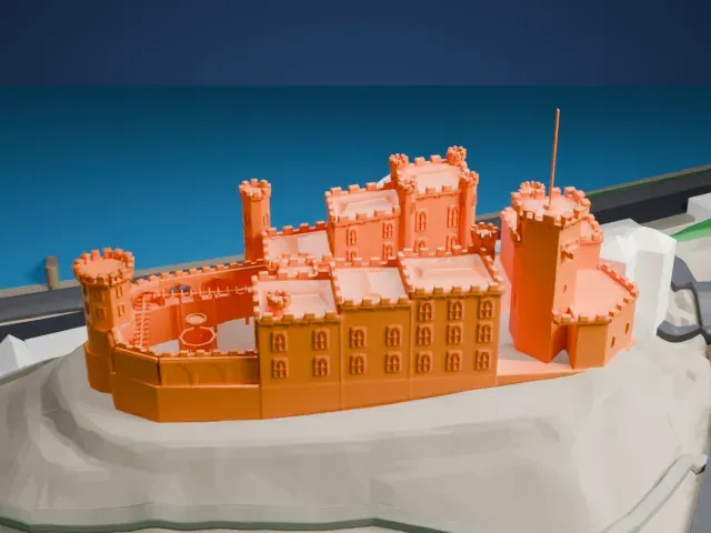 Stolzenfels Castle model, West view