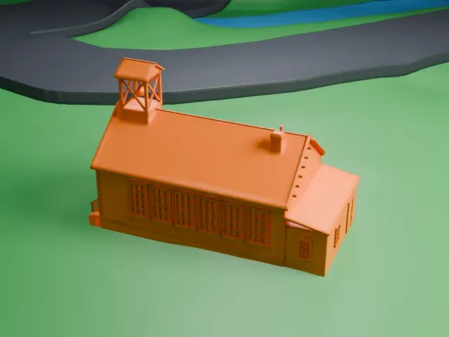 Stony Point District School No. 4 model, East view